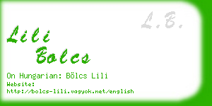 lili bolcs business card